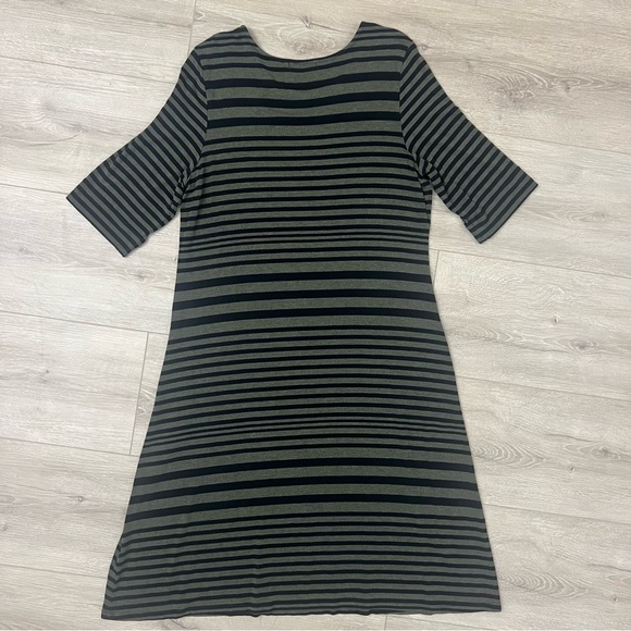 Habitat Green Black Striped Maxi Dress Large - Picture 6 of 7